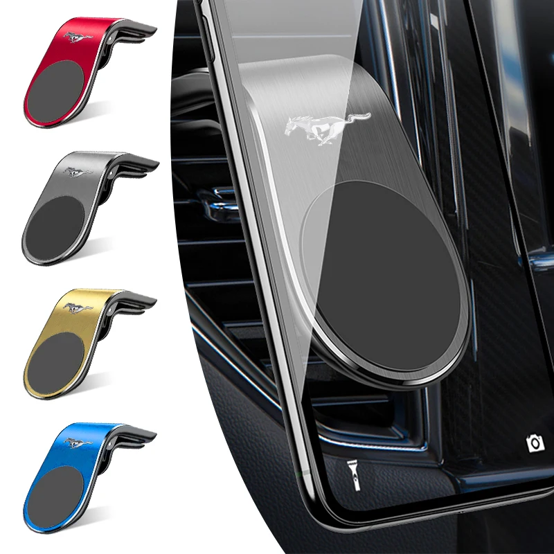 Soporte magnético de teléfono tipo L para coche, Clip de soporte para teléfono inteligente para Ford Mustang SHELBY GT 500 350 Convertible V, accesorios para automóvil