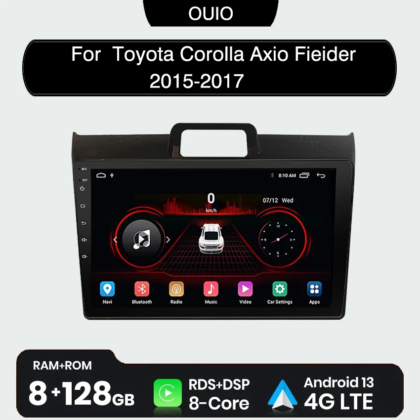 

Android 13 Radio For Toyota Corolla Axio Fielder 2015 2016 2017 Car stereo Multimedia Player Carplay Auto GPS navigation WIFI BT
