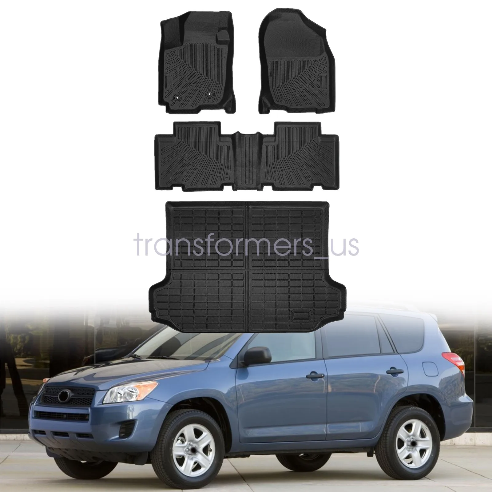 

3D-коврики для пола и багажника из TPE, 4 шт., для Toyota RAV4 2006-12, всепогодные
