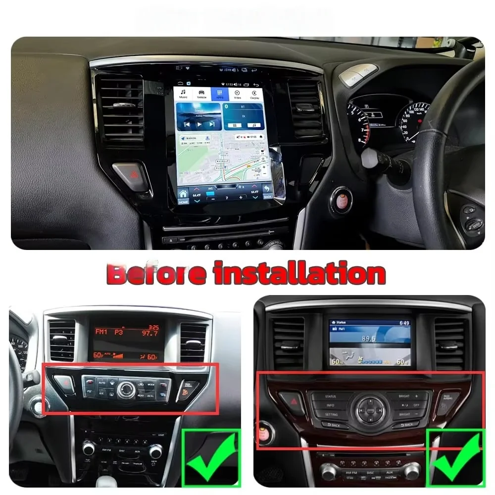 Android 14 For Nissan Pathfind 2011-2020 Car Radio GPS Navigation Auto Stereo Video Multimedia Player Carplay Head Unit screen