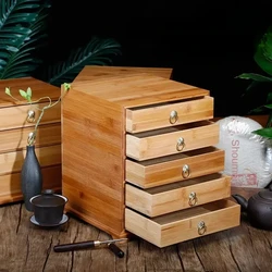 MultiLayer Bamboo Tea Box Drawer Storage for Tea Bags & Jewelry Decorative Desktop Organizer Home Storage Solution