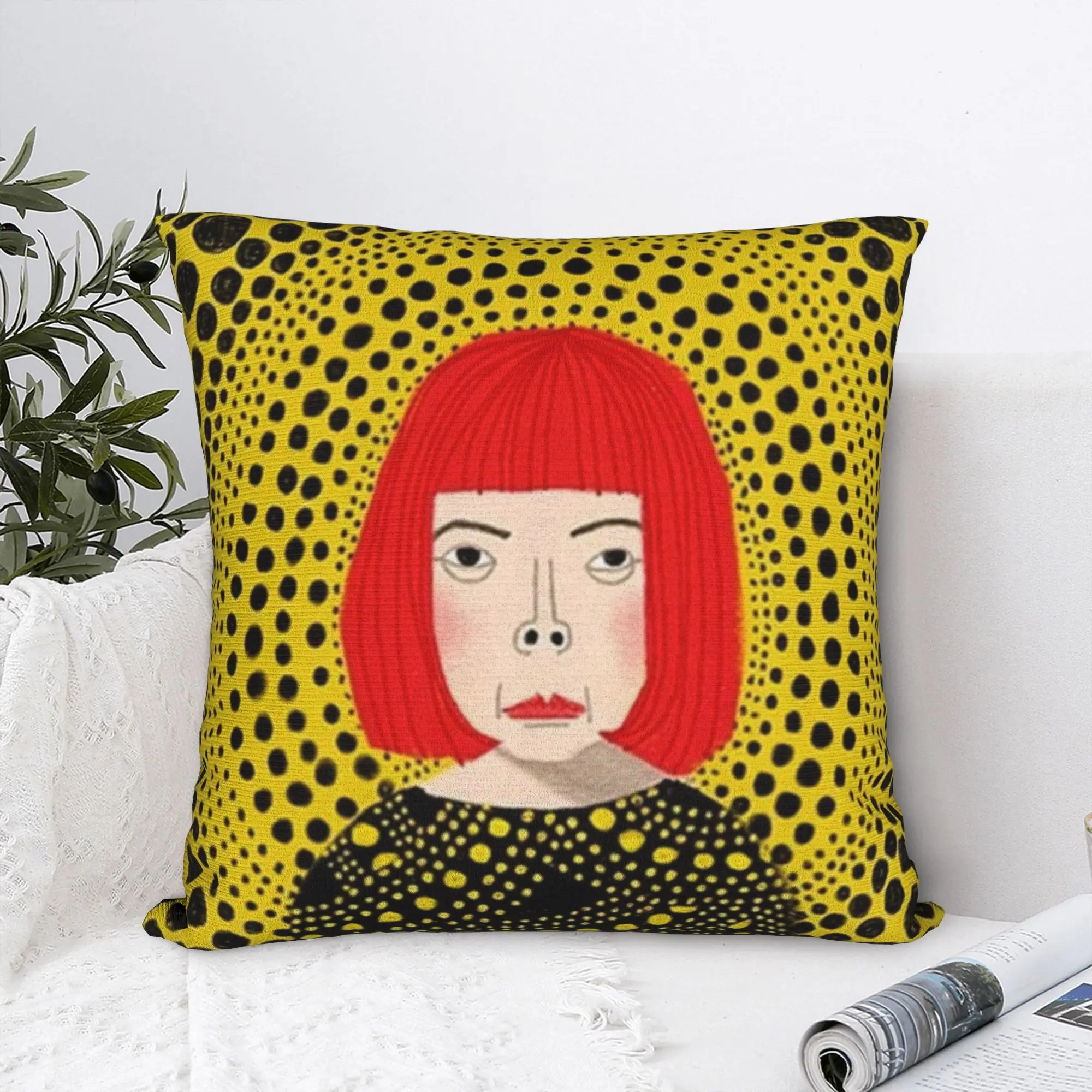 Yayoi Kusama Mysterys Square Pillow Case Japanese Artist Cushion Covers Customized  Throw Pillow Case Cover for Car 45*45cm