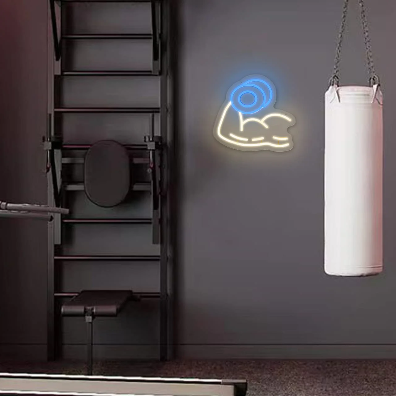 Muscle Arm Neon, tema sportivo alimentato tramite USB con interruttori dimmerabili, grotta uomo, palestra garage, regali per centro fitness
