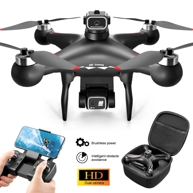 S116 MAX Elf Drone 4K HD Dual ESC Camera Optical Flow Localization Brushless 360° Obstacle Avoidance, WiFi, FPV RC Dron Toys+Bag