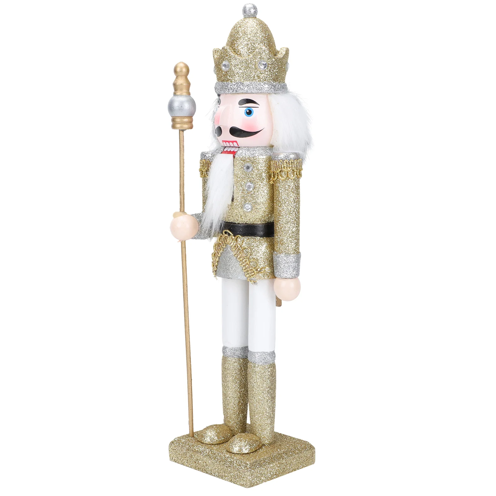 

Nutcracker Delicate Decoration Wooden Walnut Soldier Gold Cartoon Ornament Dolls