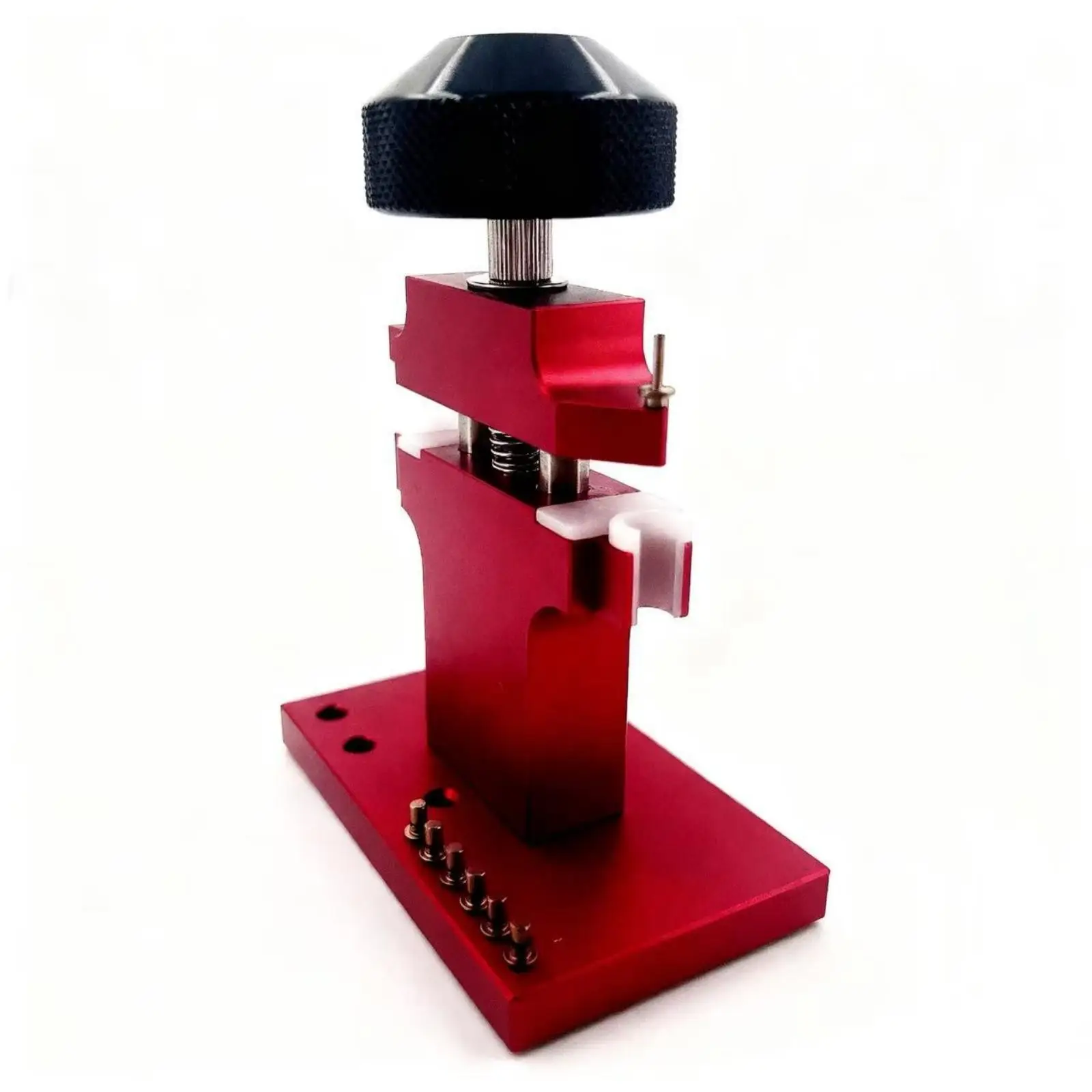 Metal Watch Repair Tool Kit with Precision Press and Shock Absorbing Inserts for Watchmaker Watch Parts