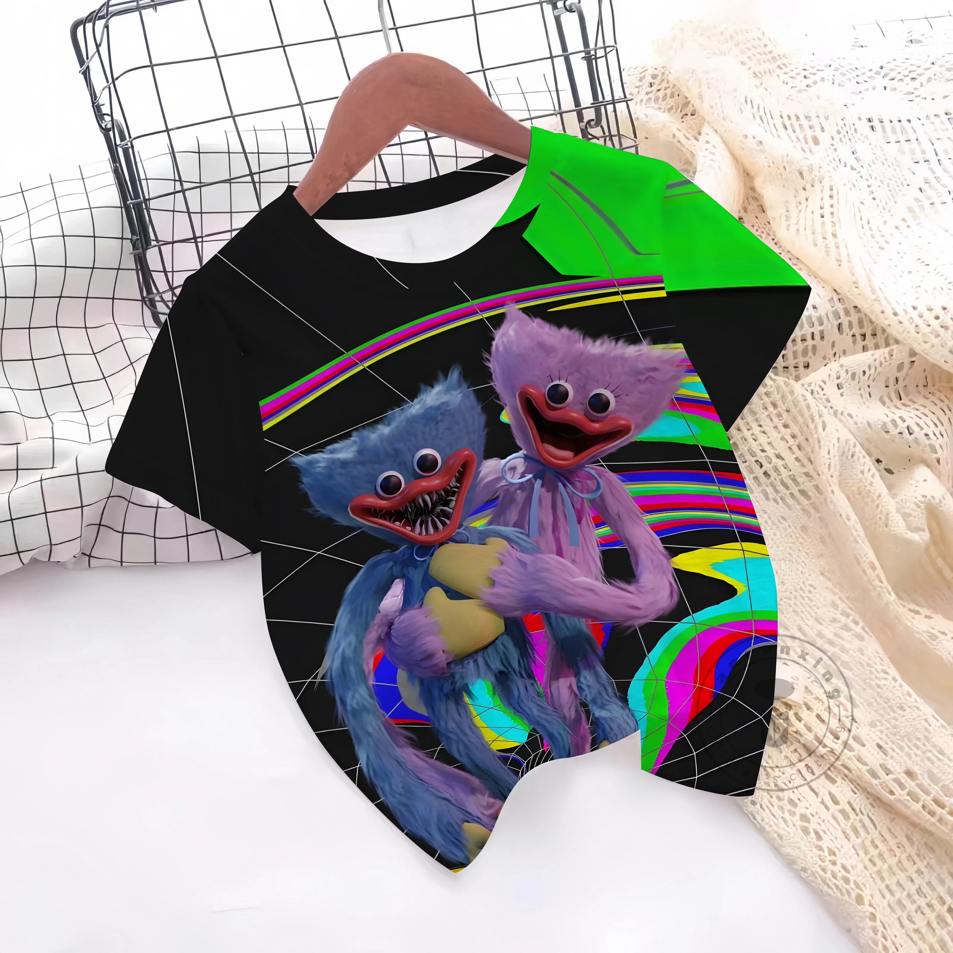 

Children's Clothing T-Shirt For Girls Short Sleeve Children Top Casual Cartoon Poppy Print Kids Summer Clothes Boy Clothes