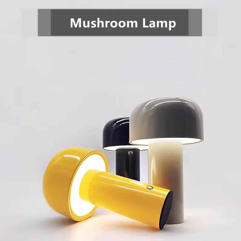 Imagem -03 - Usb Recarregável Mushroom Table Lamp Stepless Escurecimento Touch Night Light sem Fio Portátil Cabeceira Decorar Lâmpada Desktop Cores