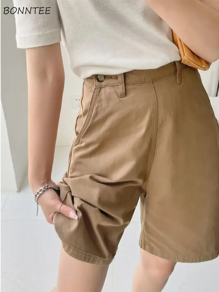 

Шорты женские унисекс прямые модные однотонные горячие продажи студенческие летние пара Mujer популярные базовые шикарные брюки с высокой талией в стиле Харадзюку