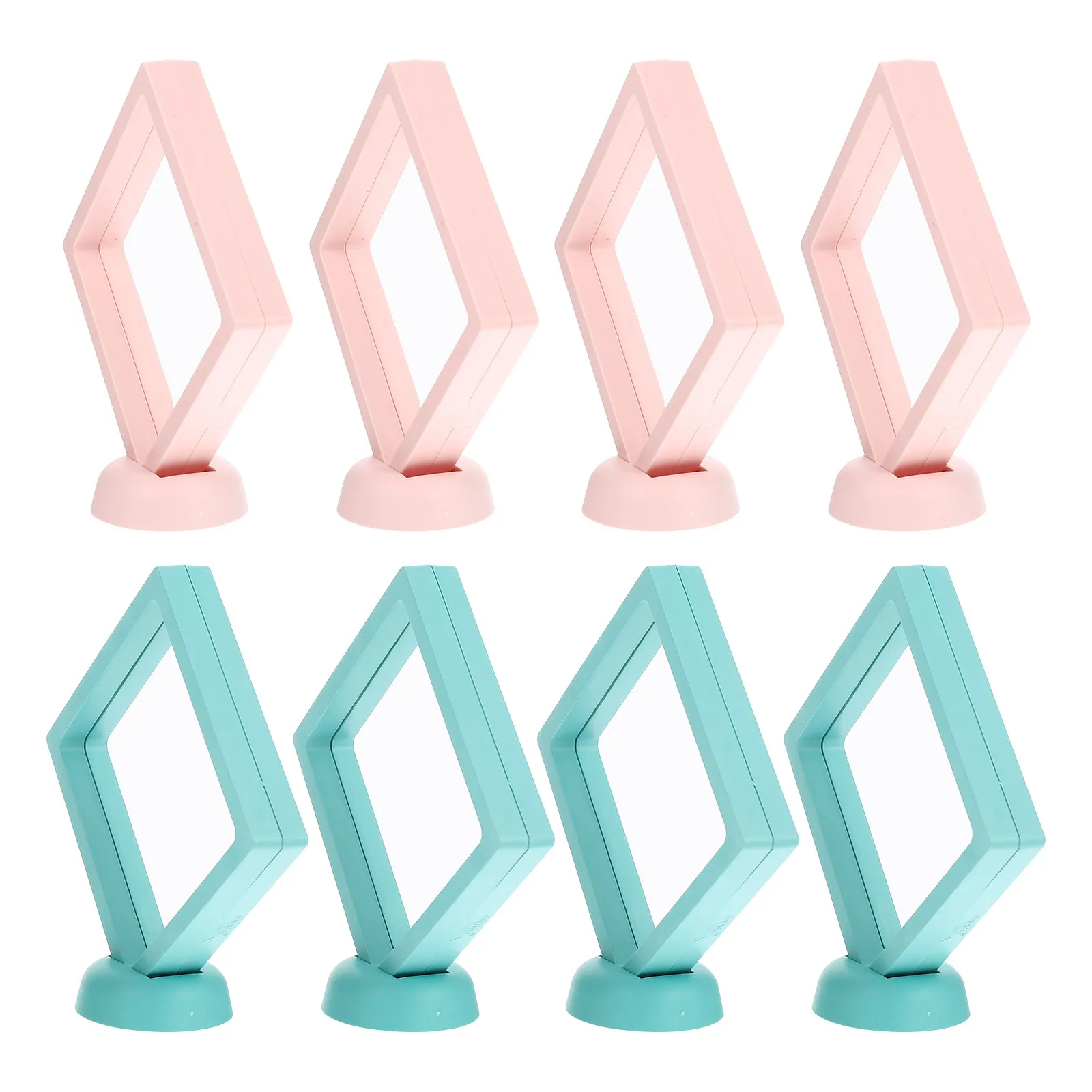 

8 set Jewelry Display Case Transparent Floating Frame For Ring Coin Storage Chic Organizer Stand Displaying Supply Rack