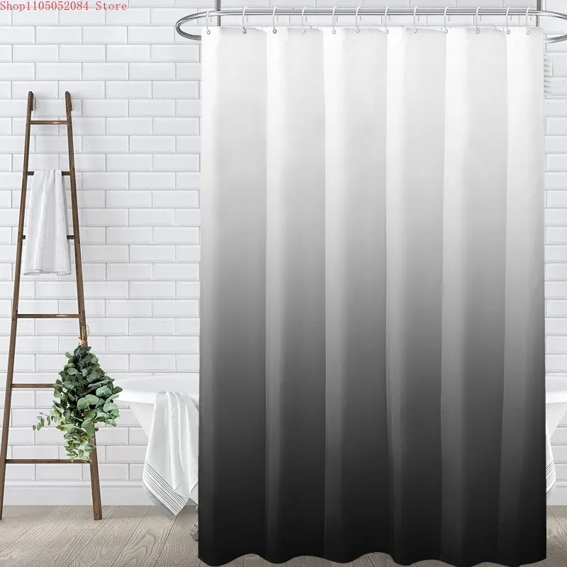 Schlichtes Design-Duschvorhang mit Haken-Set für die Badezimmerdekoration zu Hause, im Hotel