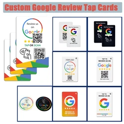 Reusable Review Tap Sticker for Google Reviews QR & Tap NFC Sticker Boost Review Us on Google Tap Sticker For iPhone & Android