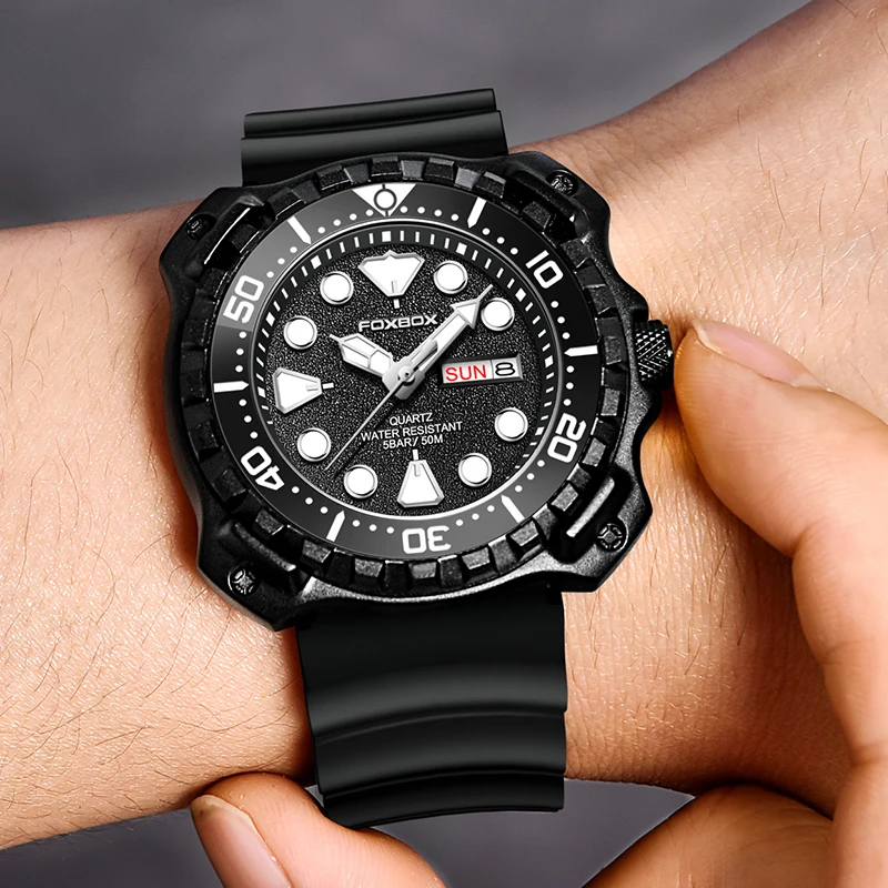 2024 Foxbox Fashion Men\'s Watch Top Brand Luxury Sports Men\'s Watch Waterproof Luminous Watch Quartz Date Gift Clock Reloj+box