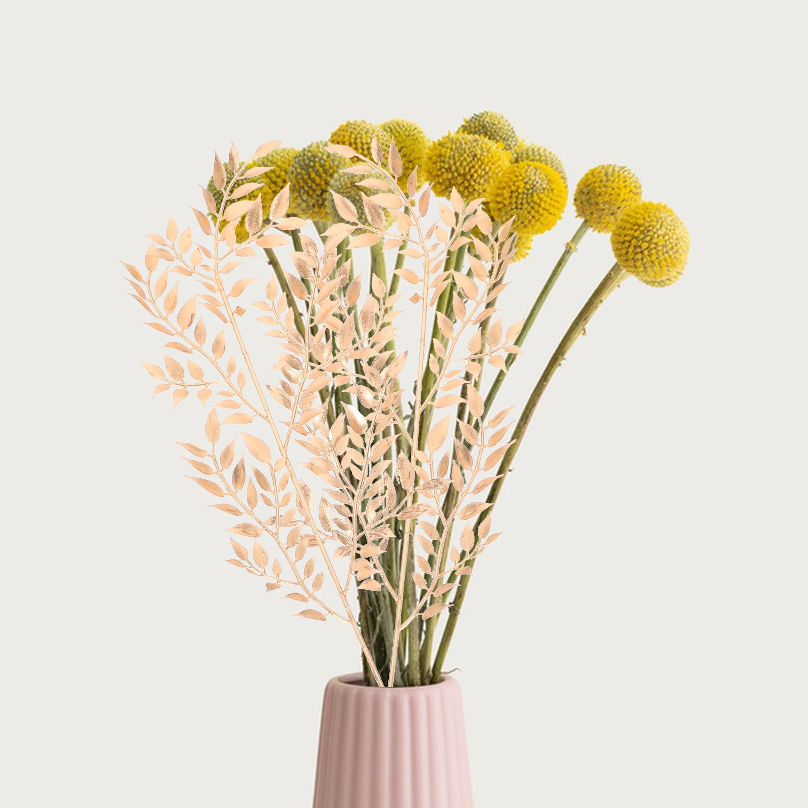 

10Pcs Artificial Golden Leaves Stems Lifelike Faux Plants Wedding Home Vase Decor Golden Branches for Centerpieces