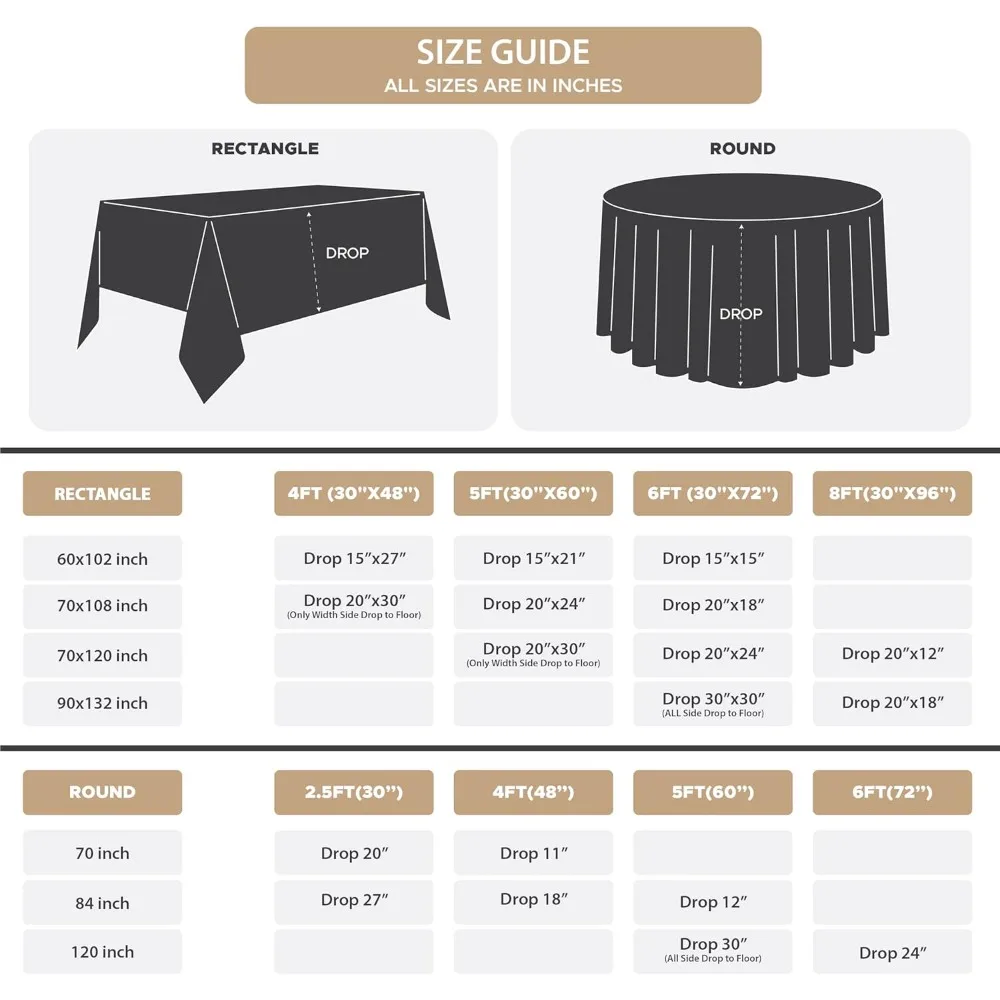 10 عبوات من مفارش المائدة المستطيلة المكونة من 10 قطع: ملابس طاولة من القماش المقاوم للبقع وخالية من التجاعيد، قابلة للغسل وقابلة لإعادة الاستخدام من البوليستر #5