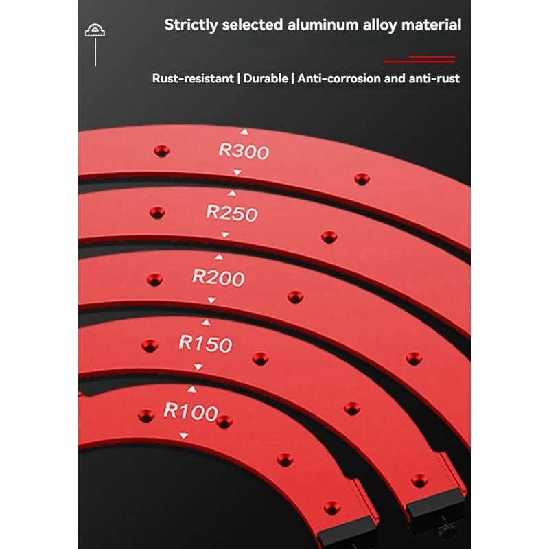 Inner/Outer Corner Large Arc Mold Electric Router Slotting Template Woodworking Curved Angle Chamfering Template Tools