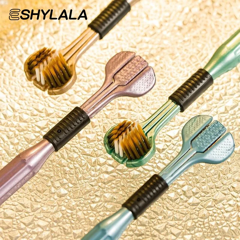 Three Sided Toothbrush for Adult 4Pcs 3 Head Design Fast Teeth Cleaning Soft Bristles Home Oral Care Essentials