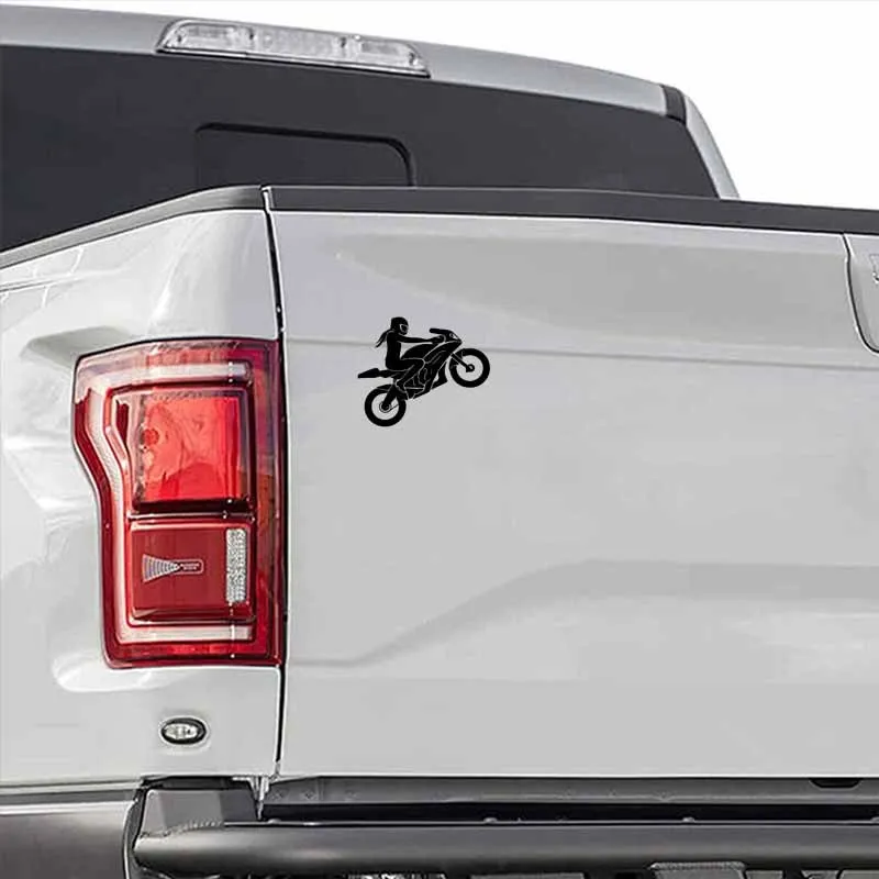 2D Motorcycle Girl Rider Vinyl Car Sticker, Self-Adhesive Removable Decal, Cool Motorcyclist Design, Suitable for Cars