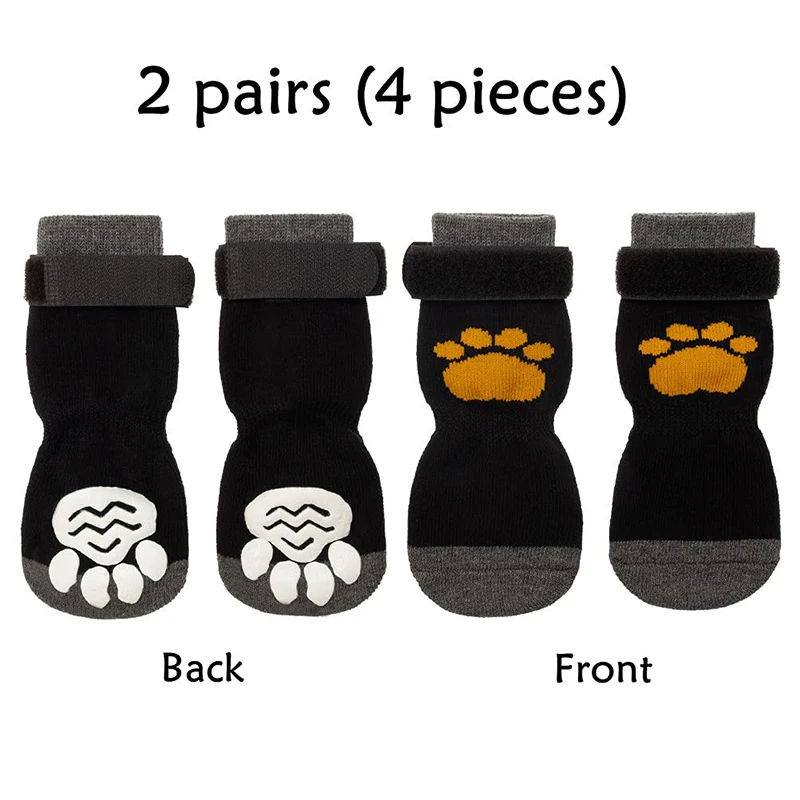 Dog Cat Non-Slip Socks Winter Indoor Adjustable Dog Floor Socks Paws Protector For Small Large Dogs And Cats Accessories