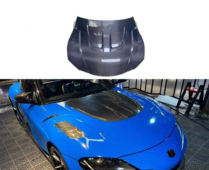 

Applicable To: 2019-2023 Toyota Supra A90A91 Carbon Fiber Cover Bull Demon King LB Open Hole Engine