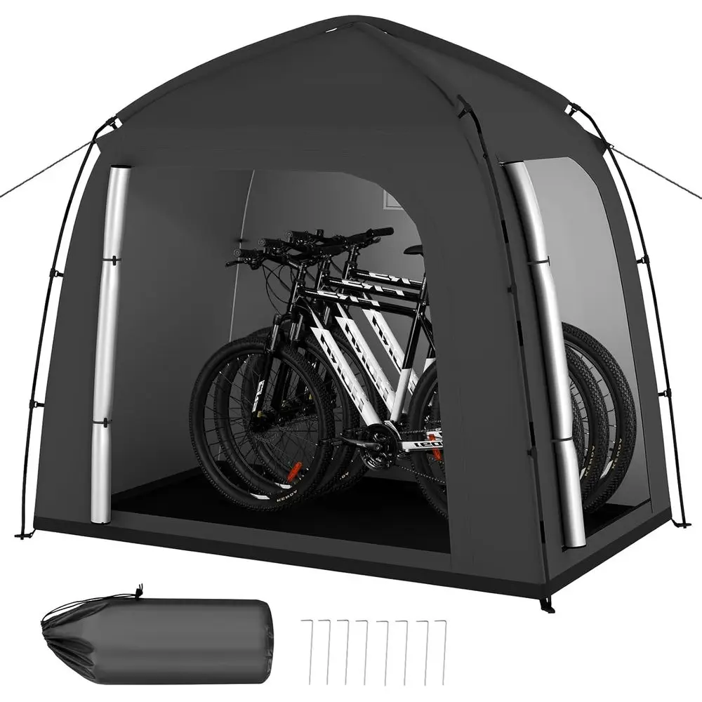 

Bike Storage Shed Tent, Waterproo 210D rd abric Storage Tent or 3 Bikes, Bike Storage with Window Design, Bike Cover Shelter or