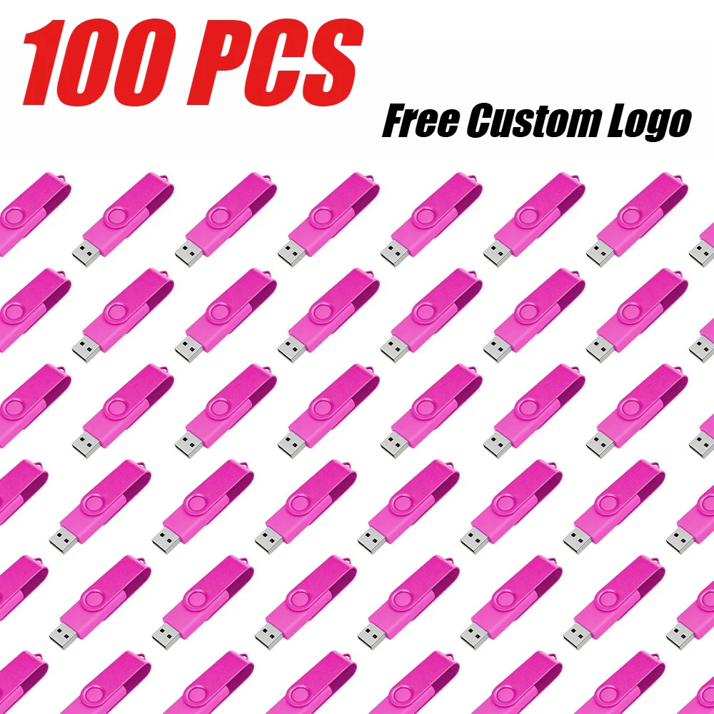 100pcs Wholesale USB 2.0 Flash Drive 64GB 32GB Free Custom LOGO Pen Drive Pendrive 16GB 8GB U Disk Business gift Memory Stick
