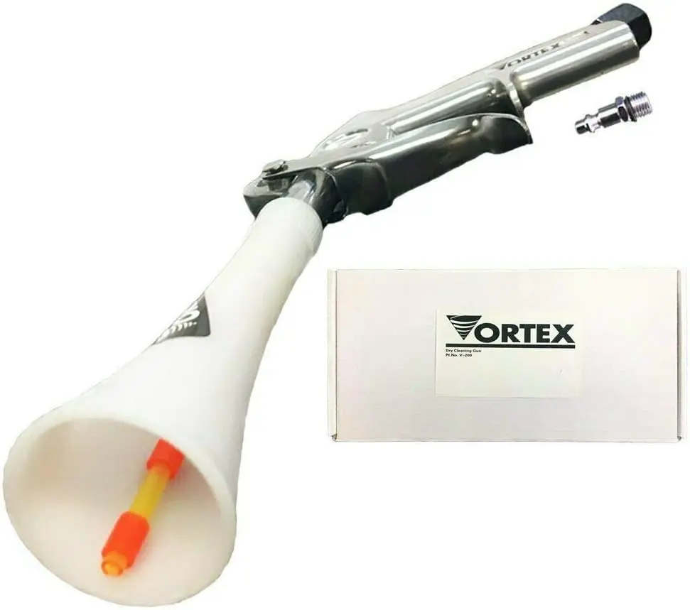 Pistola de limpeza de ar Vortex II - Ferramenta profissional de detalhamento automático para limpeza profunda de interiores e externos com com compressor