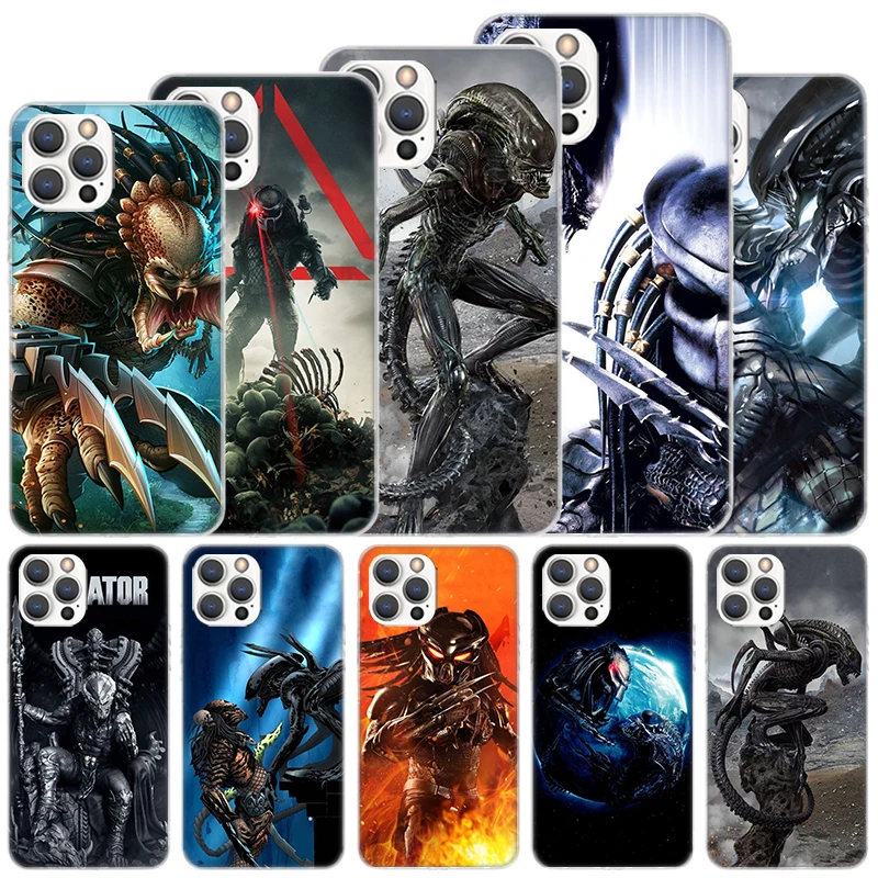 Alien Vs Predator Painted Soft Case For iPhone 16 15 Plus 11 12 13 Mini 14 Pro Max Apple Phone Cover X XS XR SE 7 8 SE Coque 11 