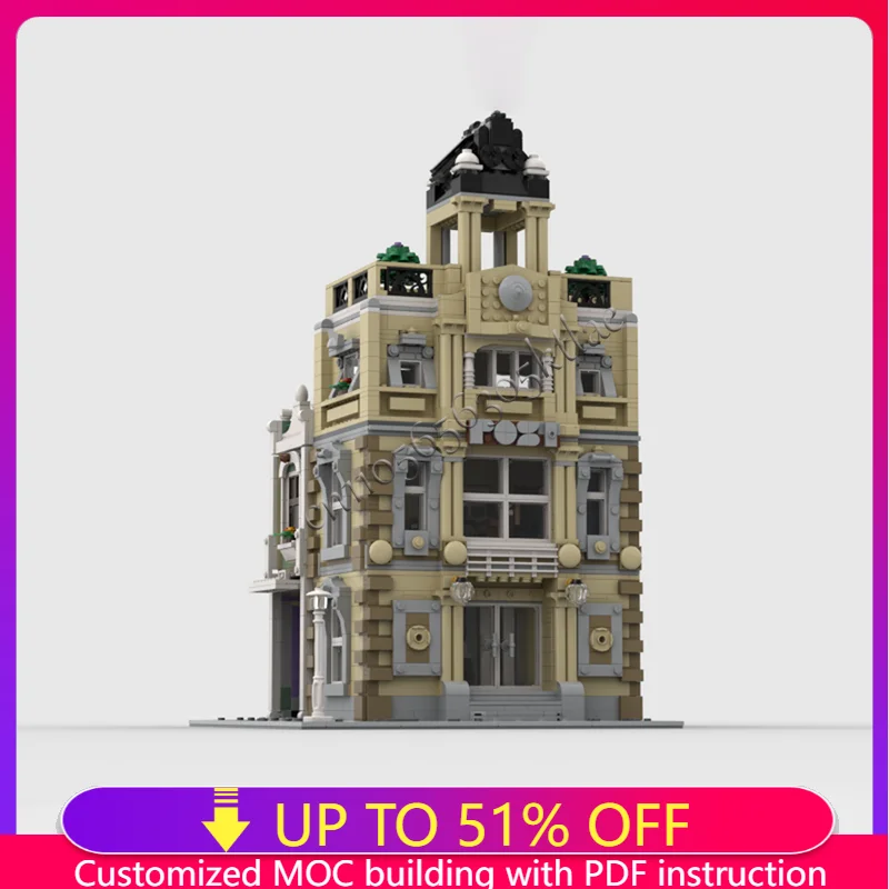 

2924 детали MOC угловой столб офисные строительные блоки архитектурный стиль кирпичи образовательные DIY сборочный набор игрушек для детей подарок