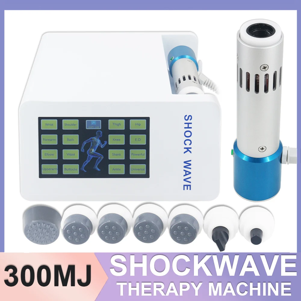 2025B New Shockwave Therapy Machine With 7 Heads Relieve Muscle Soreness ED Treatment Body Massage Shock Wave Device 300MJ