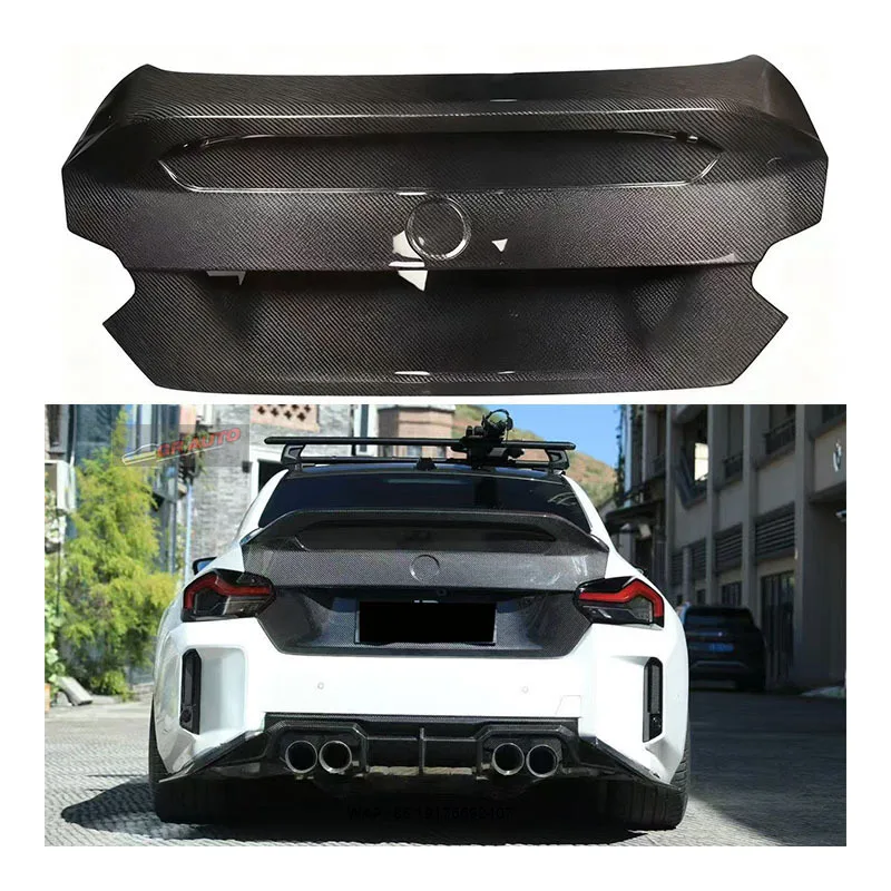 

New M2 G87 Dry Carbon Fiber Bumper V Tail Cover with Exhaust Cut-Outs Bolt-On Installation for Protection