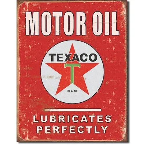 Texaco Lubricates Perfectly Metal Tin Sign Man Cave Bar 40.5 x 31.5 Genuine USA --Tin Sign