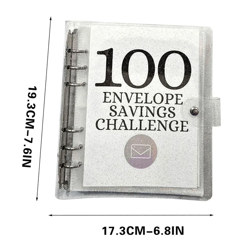 Money-Saving Challenge Kit, 100 Envelope Challenge Binder For Saving 5050 Cash Envelopes For Budget Planning Easy To Use