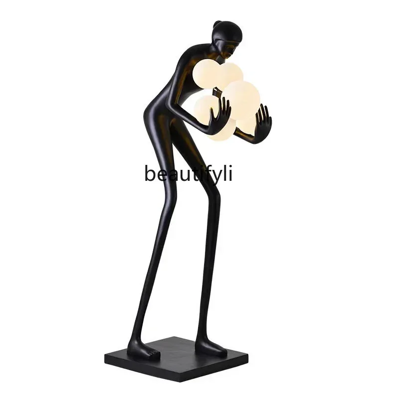 

Ball Hugger Ornament Home Hotel FRP Art Sculpture Floor Lamp