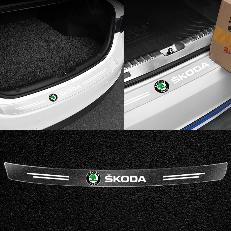 

1Pcs Transparent Car Trunk Badge Protective 3D Sticker Car Accessories For Skoda Octavia 2 3 Fabia Superb Rapid Kodiaq Karoq