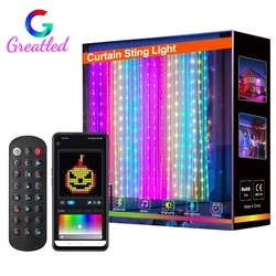 Slimme Pixel Gordijn String Licht Ws2812b 400 Leds String Diy Opknoping Fee Licht Patroon Tekst Muziek Sync App Op Afstand Bestuurbaar