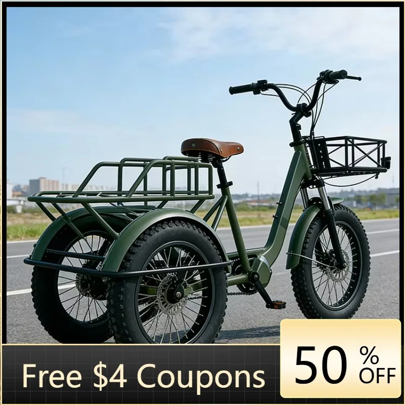 

Rs outdoor adventure electric tricycle, large tire tricycle, adult model, rear wheel motor 750W 36V