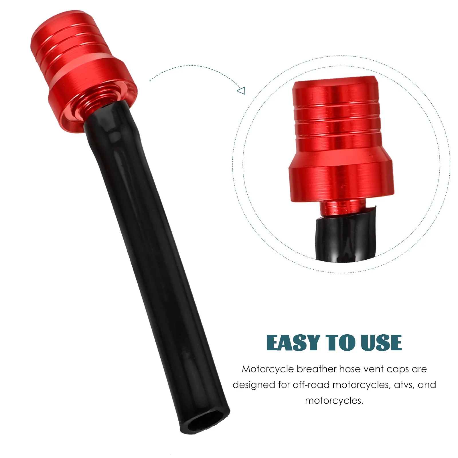 

2pcs Motorcycle Fuel Tank Cap Gas Vent Hose Tube Black Red CNC Aluminum Alloy Parts for ATV Quad Bike Gas Caps