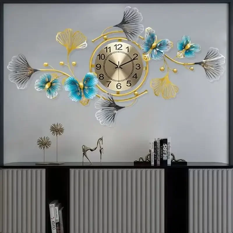

--96X55cm Creative Simple Iron Modern Wall Clock Living Room Background Wall Decorative Clock Wall Clock Home Decor