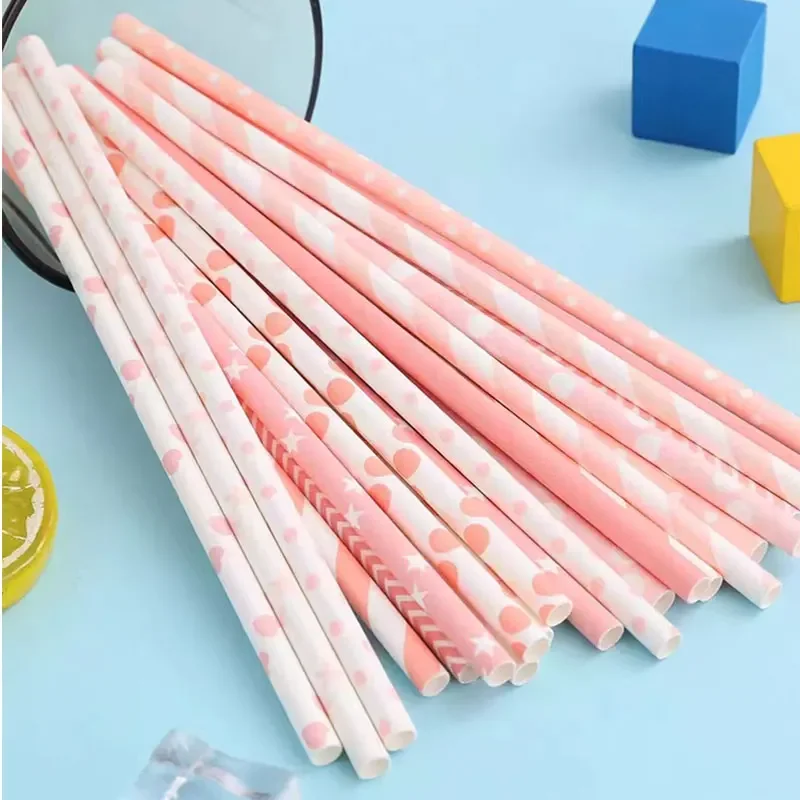 

Biodegradable Striped Paper Straws, Disposable Drinking Straws, Party Accessory, Wedding, Birthday Favors, Decor Supplies, Kids