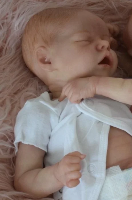 Conjunto de boneca reborn de corpo inteiro NPK de 16 polegadas - gêmeos recém-nascidos dormindo pele 3D realista com veias visíveis presente infantil colecionável