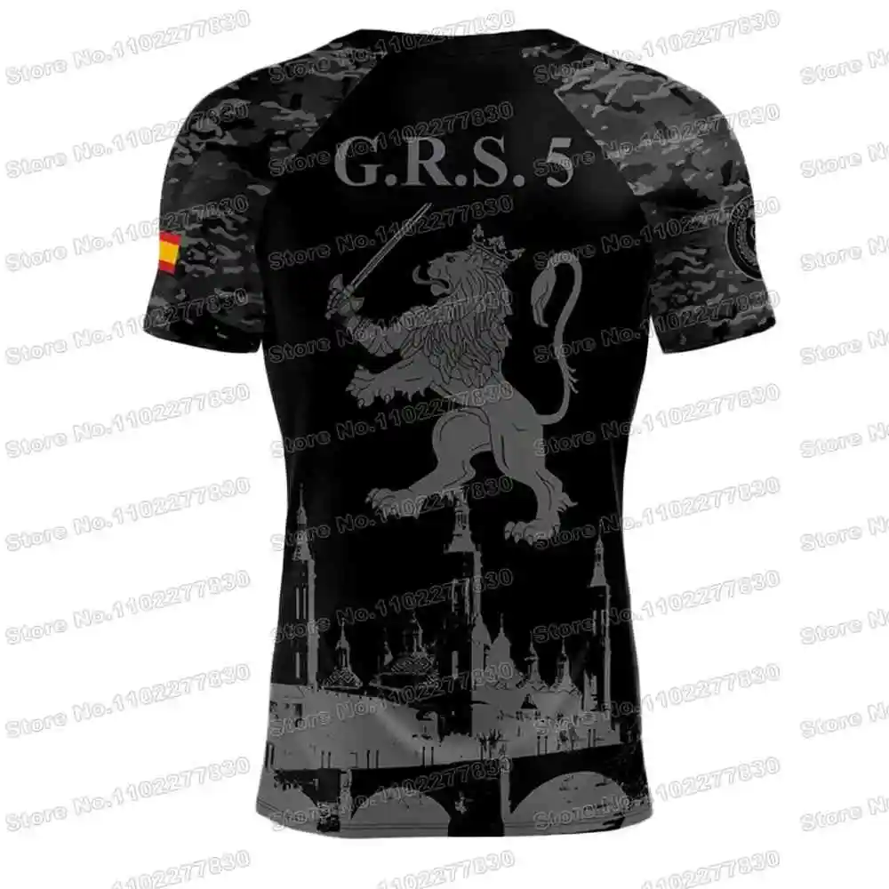 2025 GRS 5 de Zaragoza تي شيرت إسبانيا الحرس المدني في الهواء الطلق التكنولوجيا قمصان ملابس الجبلية التدريب القمم اللياقة البدنية جيرسي التنزه الجري