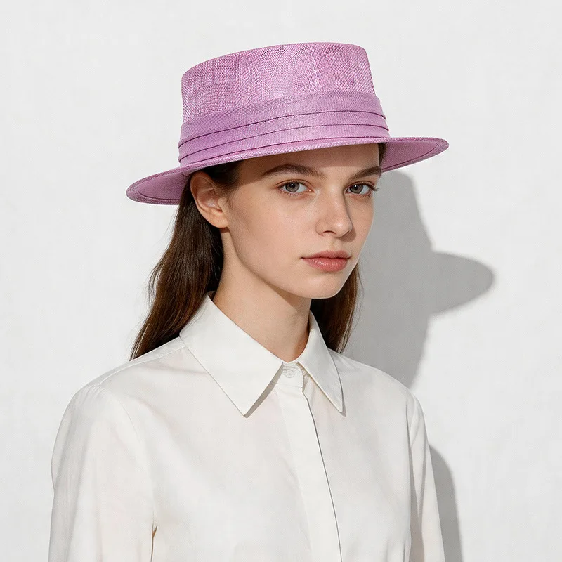 chapeau-de-pecheur-en-lin-pour-femmes-mode-d'ete-decoration-en-strass-chapeau-fedora-a-dessus-plat-chapeau-de-soleil-elegant-de-qualite