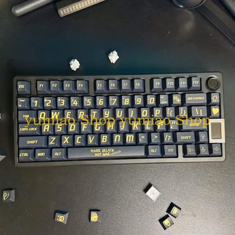 587B Keycaps, 130Keys Black Heat Subbed Color Thick PBT Enhances Durability for Mechanical Keyboards Typist
