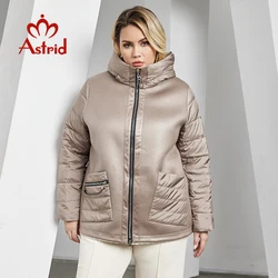 Astrid-parka com capuz feminino, casaco de pele de pelúcia quente, plus size, design de costura, alta qualidade, moda, inverno, 2018