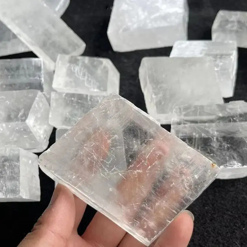 Wholesale Natural Clear Optical Calcite Raw Cube Iceland Stone and Rough Crystal Minerals Healing Stones Witchcraft