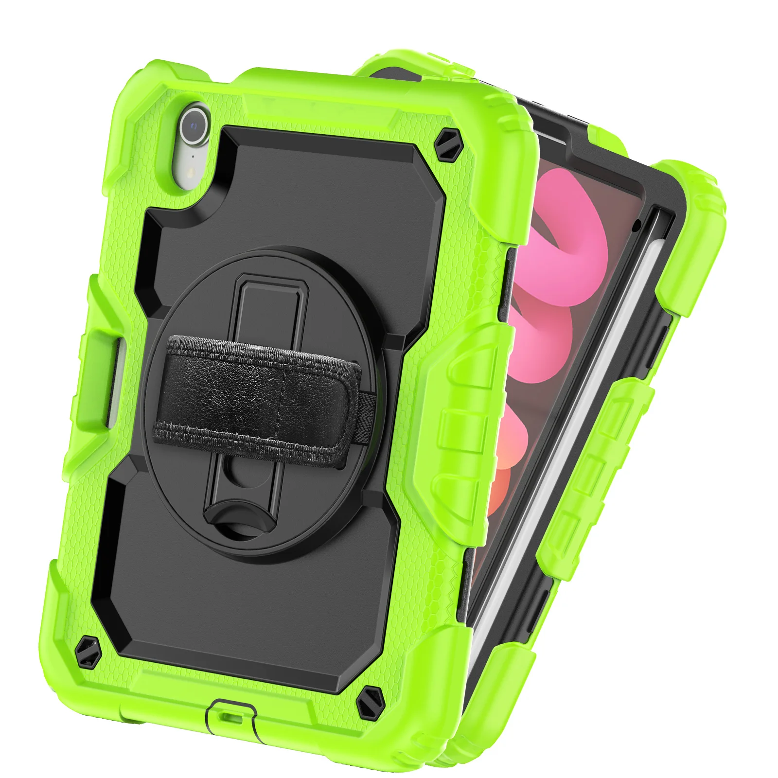 Heavy Duty Protective Case for iPad Mini 6 7 A17 Pro 8.3 Full Body Shockproof Case Crossbody Strap Hard Sturdy Kickstand Cover