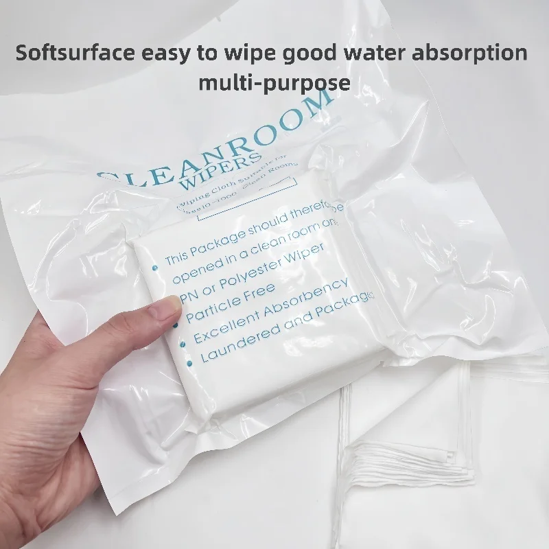 10x10cm Soft Cleanroom Wiper 100pcs High Microfiber Anti-static Non Dust Cloth for Phone Pad Tablet Camera PC Screen Cleaning