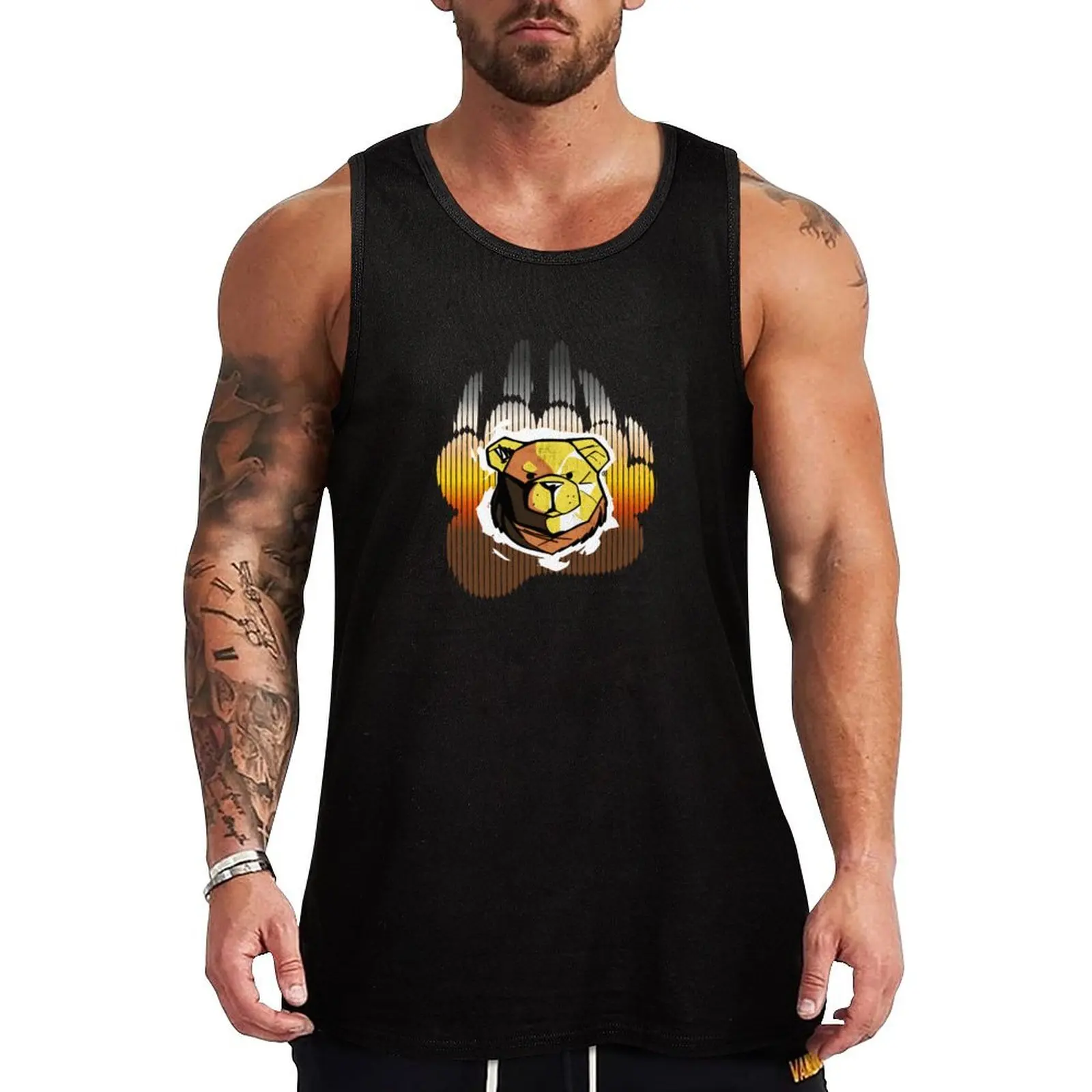 ROBUST BEAR PAW 23 G Tank Top Sweat Resistant Tank Top Moisture Wicking Gym Wear