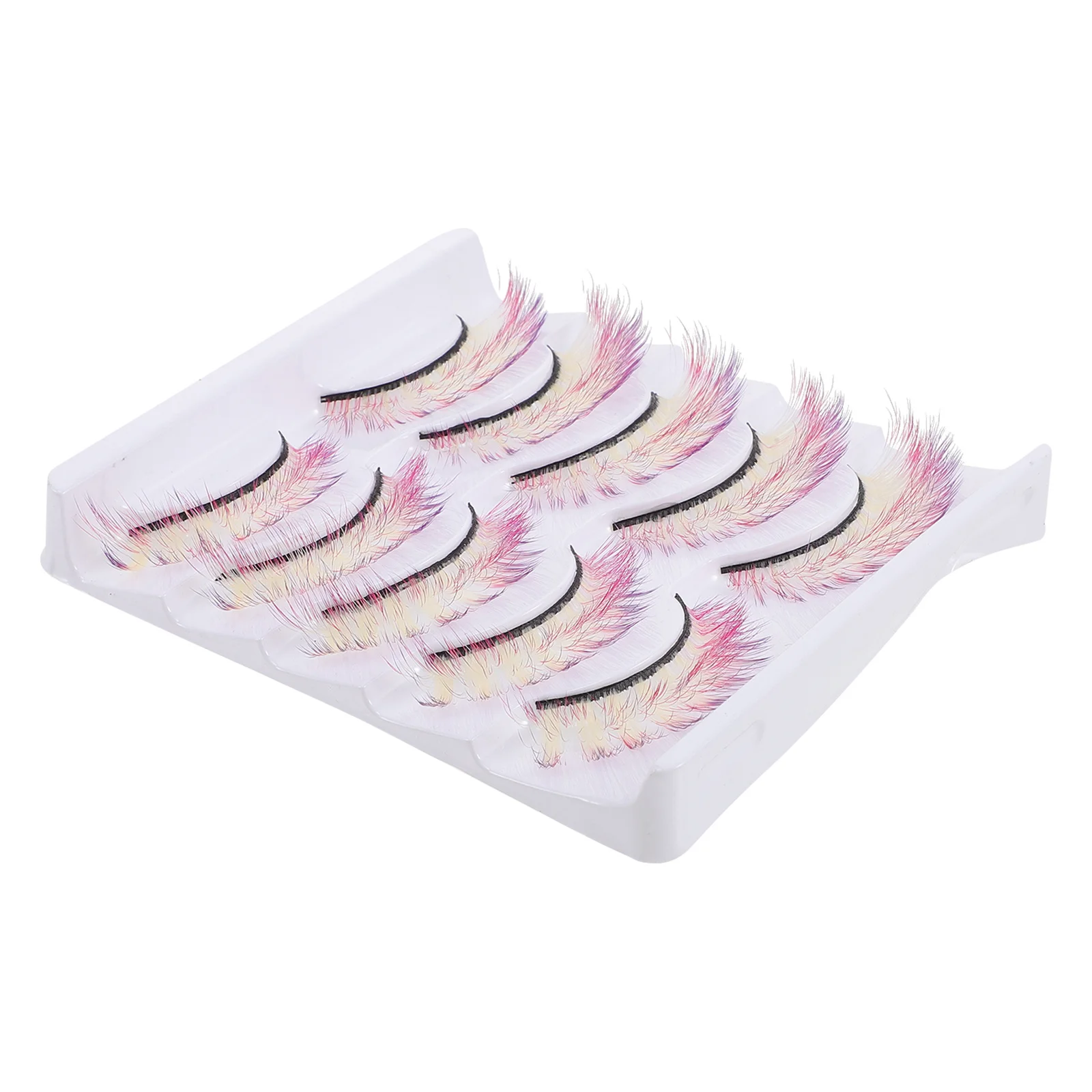 5 pares de pestañas de colores de maquillaje, pestañas postizas fáciles de aplicar para ojos mejorados, perfectas para salir, festivales de disfraces, noches de graduación